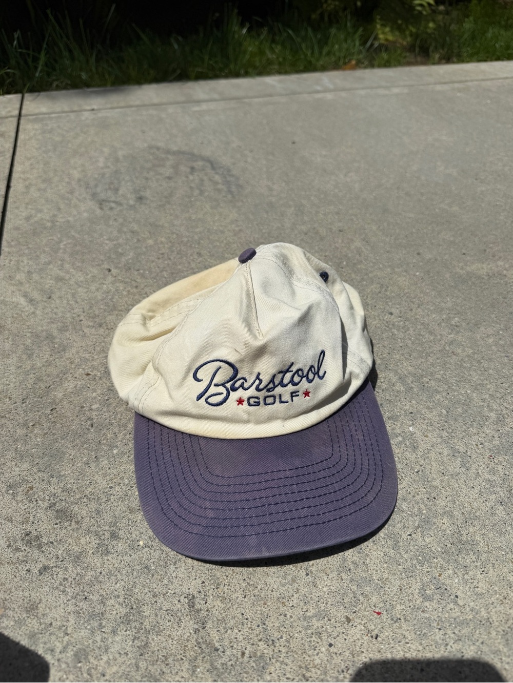 Barstool Golf Two-Tone Logo Cap in Cream and Navy